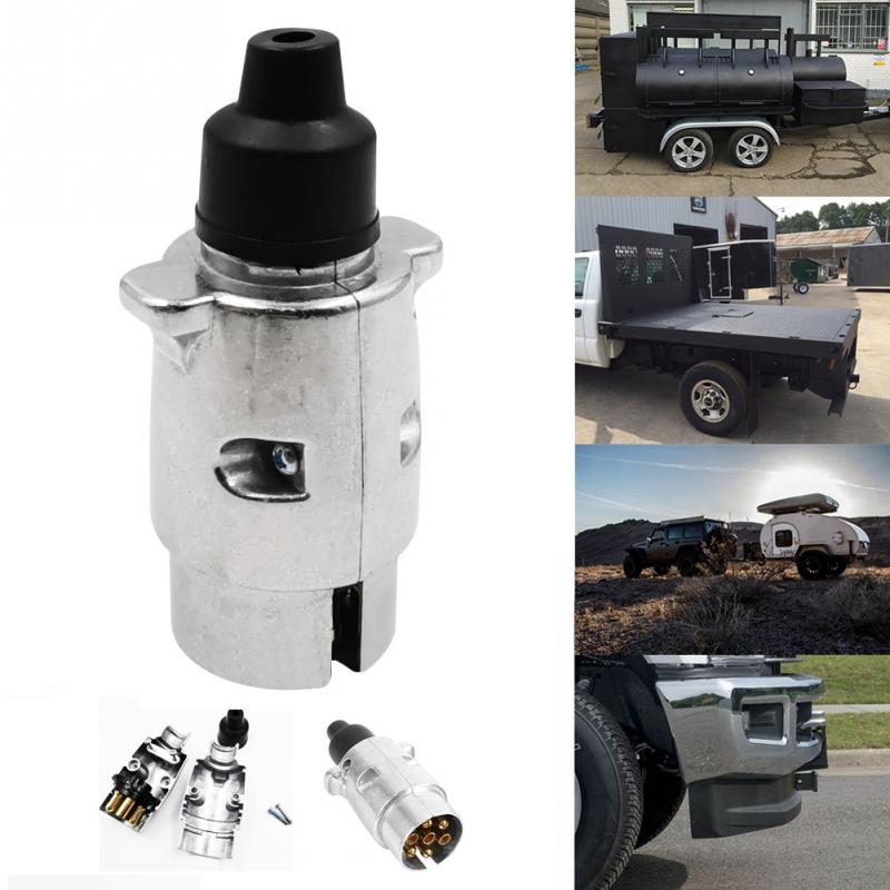 Car Electric European Standard Towbar Aluminum Alloy Protector 7 Pin 12V Accessories Automobile Durable Connector Trailer Socket