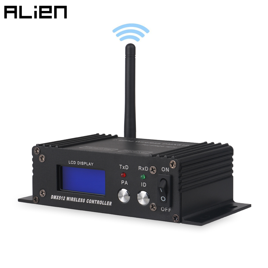 ALIEN 2.4G Wireless DMX 512 Controller Receiver Transmitter LCD Display Power Adjustable For Disco DJ Party Moving Head Light