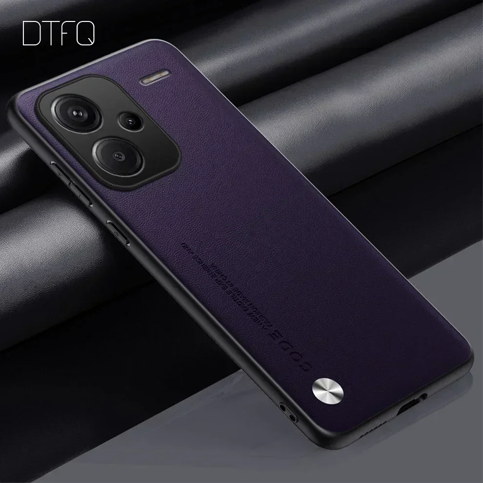 Capa Traseira Anti Choque para Xiaomi, Capa De Couro De Luxo Para Redmi Note 13 Pro Plus: alumínio / Transparente