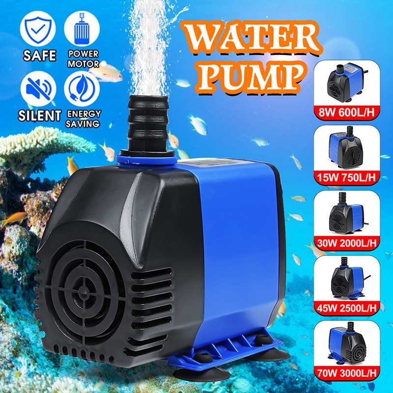600-3000L/H 8W-70W Water Pump Submersible Pump For Aquarium Fountain Pond Pump Fish Tank Garden Pond Pumps Fountains Mini Pomp