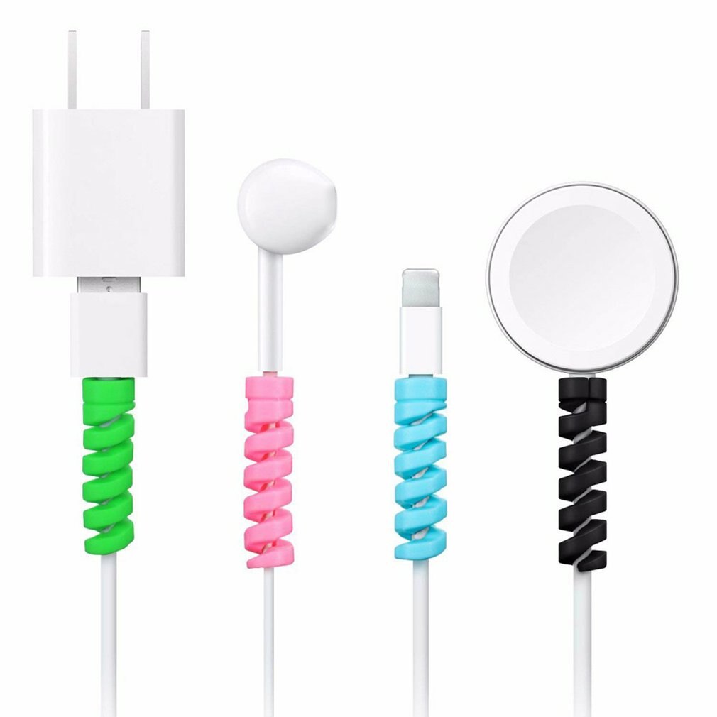 2-10Pcs Cable Protector Winder Wire Cord Organizer Cover for iphone USB Charger Cable Cord Spiral USB Cable Protection