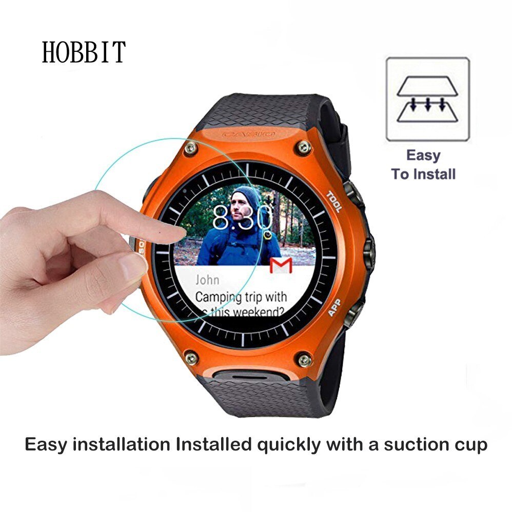 2 pack 0.3mm 2.5d klart härdat glas skärmskydd för casio wsd -f10 /  wsd -f20 /  prw -7000 smartwatch skärmskyddsfilm
