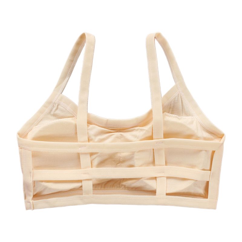 junior pubertet jenter spaghetti stropper bh undertøy hule ut ryggløse stropp bralette ensfarget trådløs polstret Vest: Naken