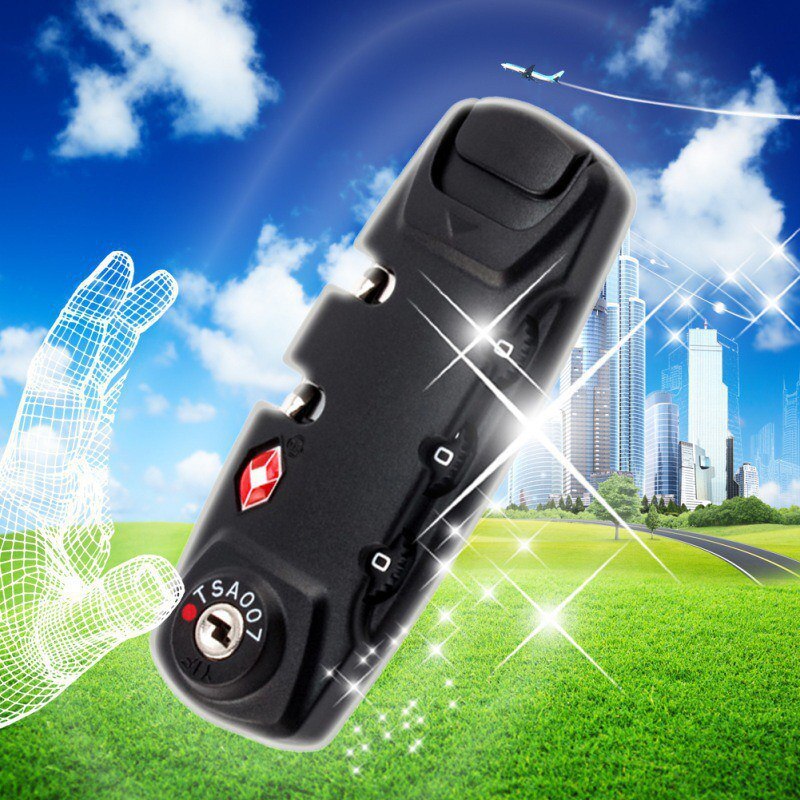 3 Digit Password Steel Wire Security Lock Suitcase Luggage Coded Cupboard Cabinet Locker Padlock