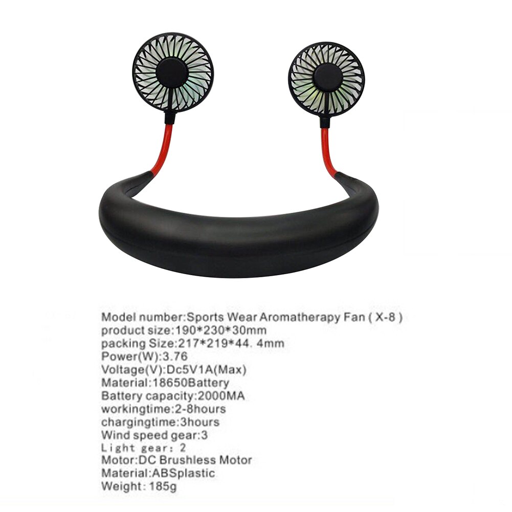 Glowing Handheld Fan Innovative Portable Mini USB Rechargeable Halter Fan Student Office Desktop Hand Holding USB Fan