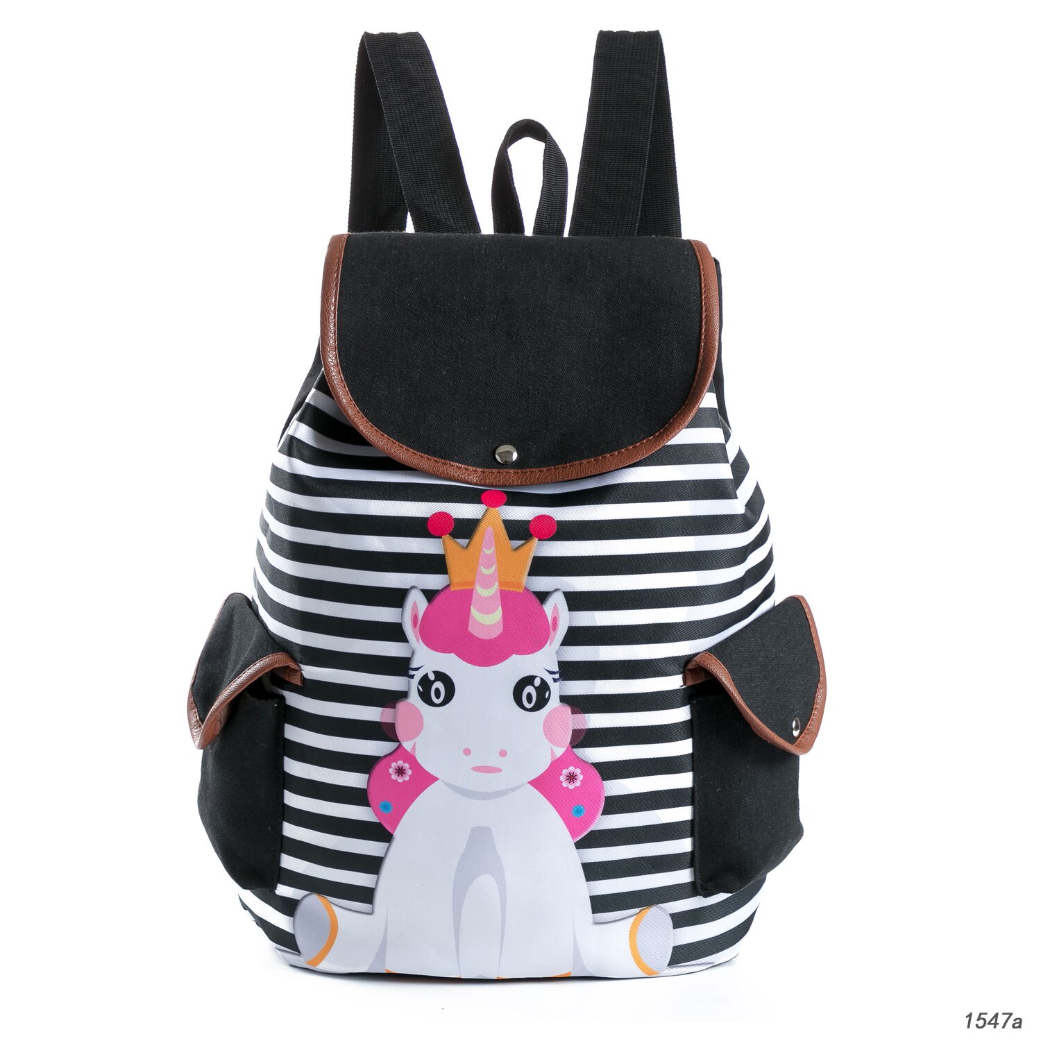 Mochila de lona con estampado Floral Retro Miyahouse para adolescentes, mochila escolar con de mariposa a rayas, mochila de viaje para niñas: 1547a