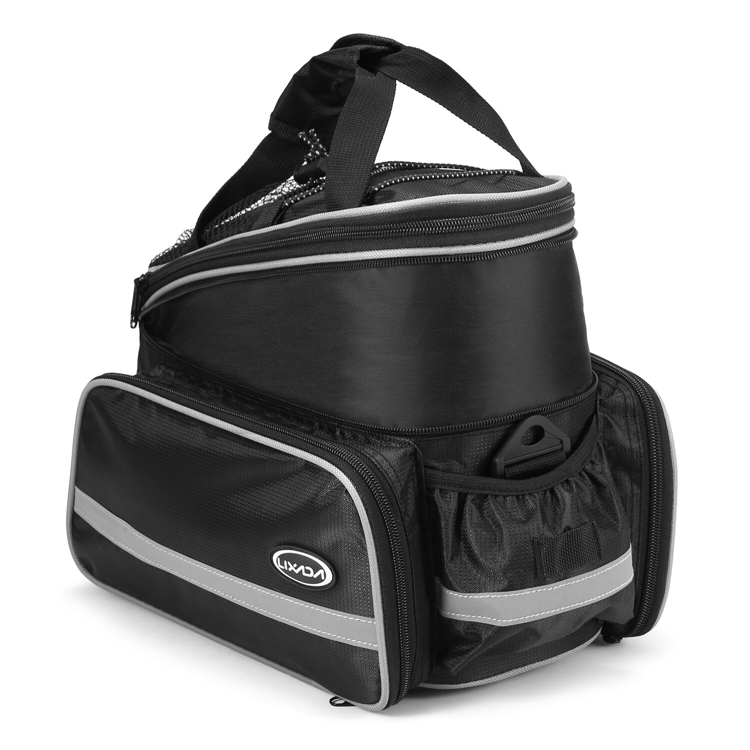 Lixada waterdichte fietstas fietstas achterzitje fietstas fietstas fietstas schoudertas met regenhoes: Zwart