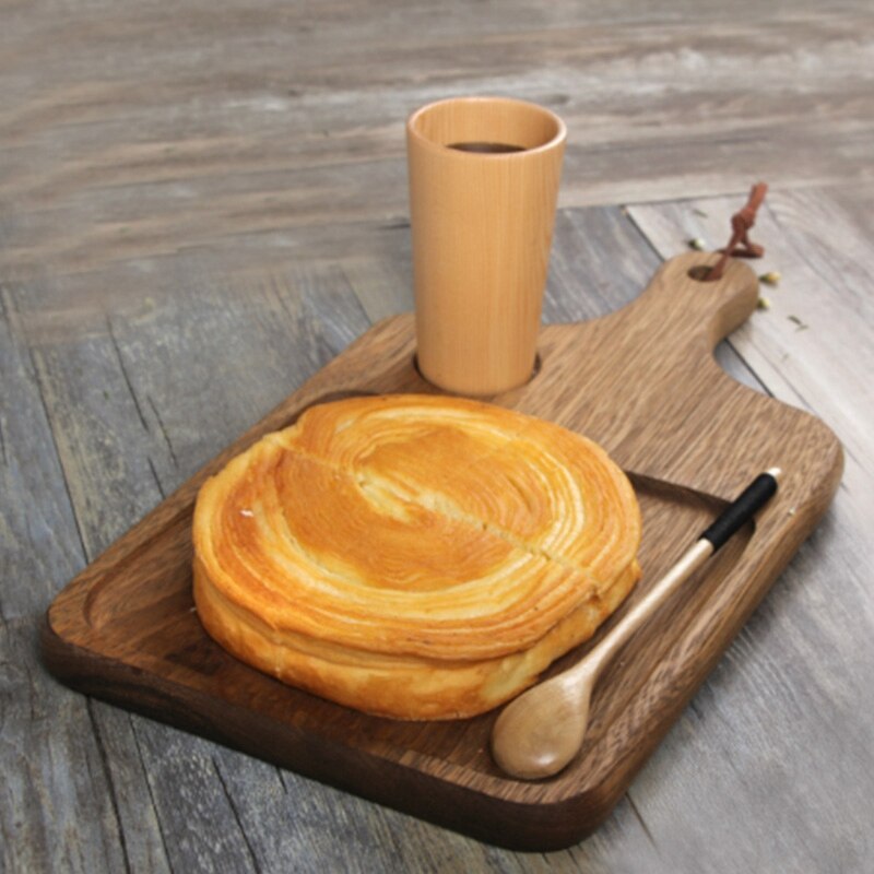 Zebrano japanse stijl houten broodplank met gegroefd scandinavisch stijl massief houten dinerbord