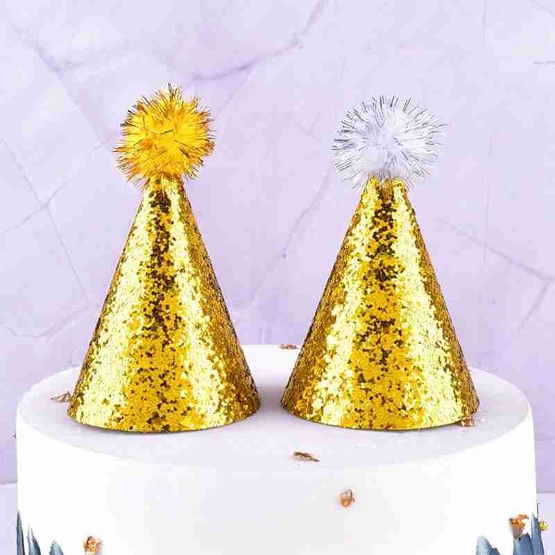 Glitter Cloth Glitter Party Hat Crown Hat 1pc Birthday Party Hat Glitter Hat For 2 3 Year Old Baby Boy Girl Birthday Party