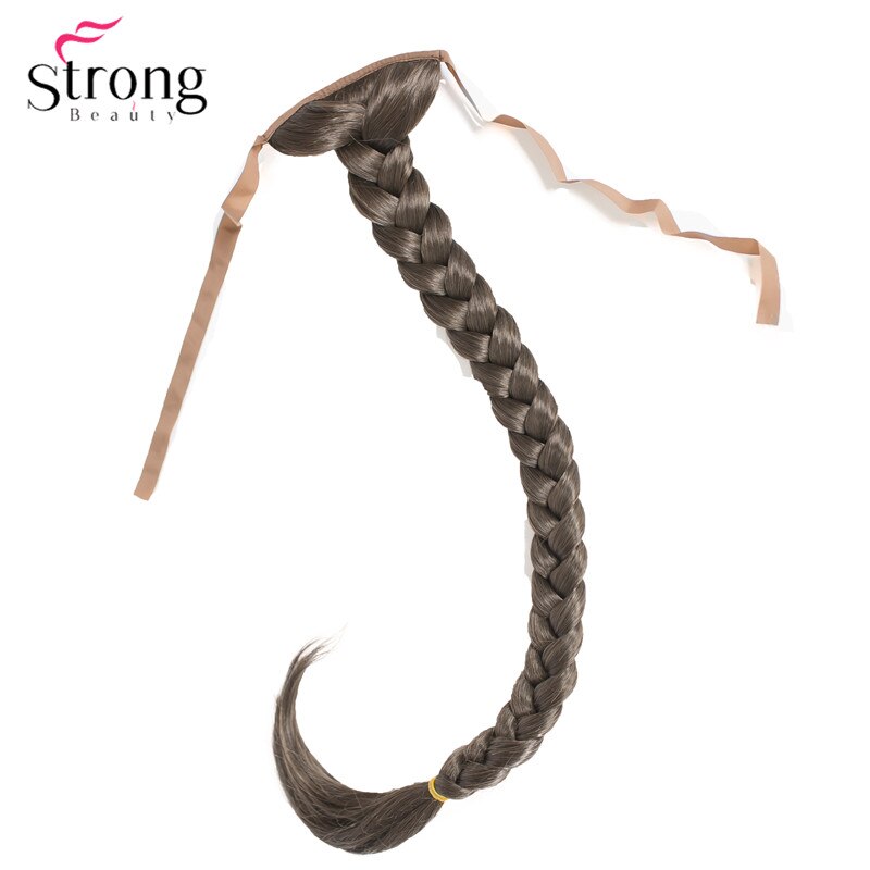 StrongBeauty Blonde Long Fishtail Braid Ponytail Extension Synthetic Clip In Hairpiece COLOUR CHOICES: 8 Lt.Chestnut Brown