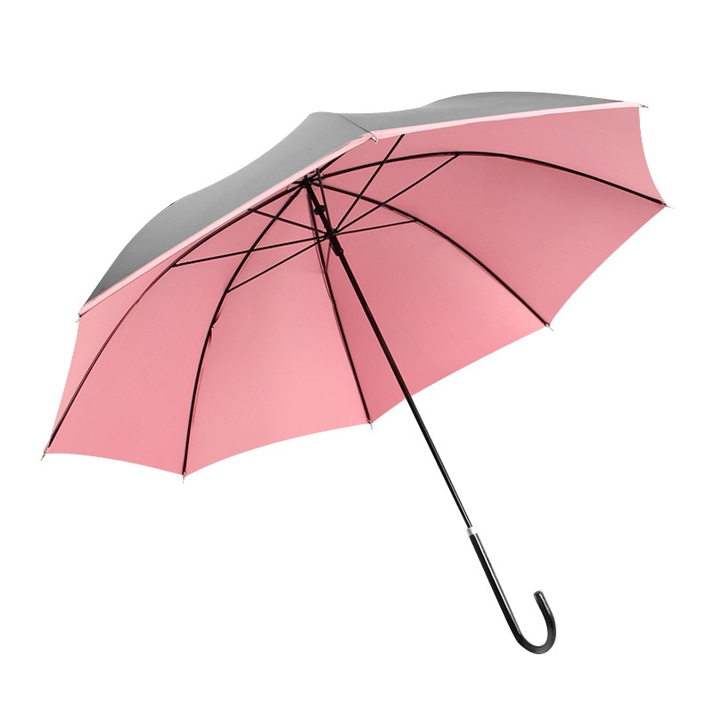 Sun And Rain Dual-purpose Women Umbrella 8k Vinyl Long-handled Sun Umbrella Japanese Sunscreen And Anti-ultraviolet Parasol: Pink