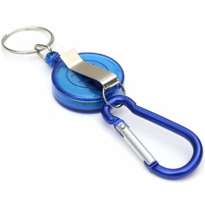 Färgglad infällbar nyckelring id-bricka lanyard namnbricka korthållare tillbehör: Blå