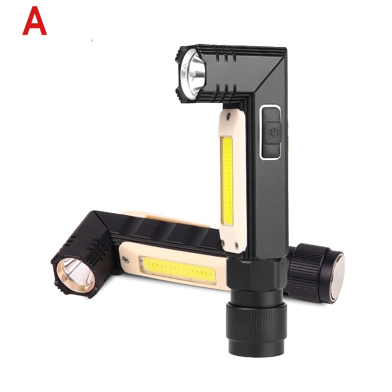 90 Degree LED Flashlight USB Rechargeable Torch Light for Outdoor Camping Free Angle Adjustable Flashlight Work Night Light