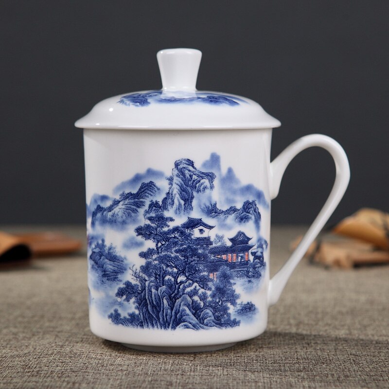 500ml Handmade Dragon Jingdezhen Bone China Tea Mug with Lid Ceramic Tea Infuser Tea Cup Office Water Cup Mug Drinkware: I