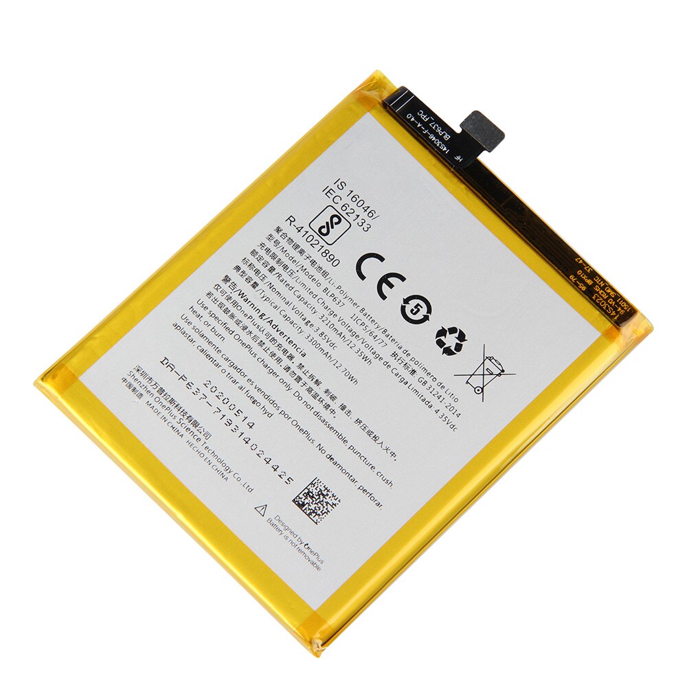 Batterie de remplacement blp 637 pour oneplus 5 5t batterie d'origine avec outils gratuits (3300 5t 5