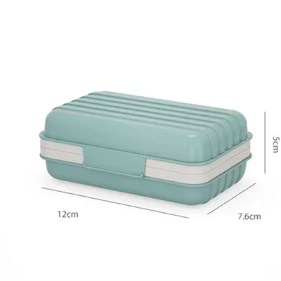 Jabonera de baño con tapa, caja de jabón de plástico para el hogar, mantiene el jabón seco, artículos esenciales de viaje, 2/3 Uds.: Verde militar