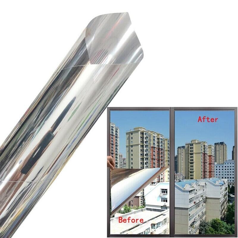 One Way Window Film Sticker Mirror Effect Protecting Window Anti-voyeur Prevent Sticker Reflective Heat Uv Control R9C8