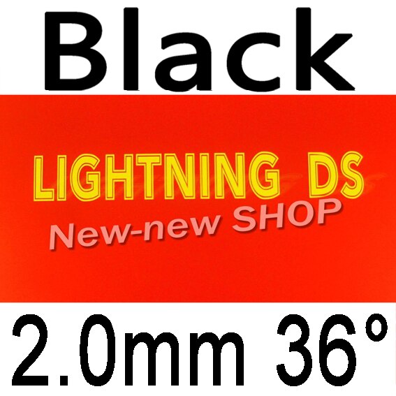 61second Lightning DS NON-TACKY Pips-In Table Tennis PingPong Rubber with Sponge: black 2.0mm H36