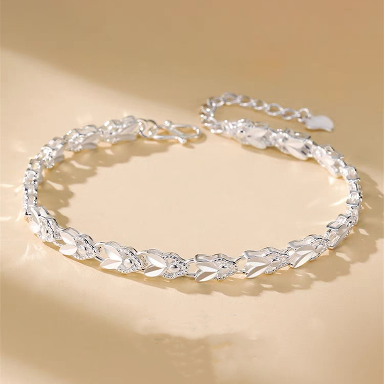 Fine 925 sterling silver Chain stars Bracelets for women Charms party Wedding Jewelry: COLOR