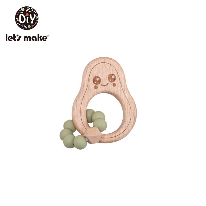 Laten We Chew Silicone Bijtring Kralen Avocado Armband Siliconen Crib Accessoires Tandjes Kralen Fopspeen Chain Baby Rammelaar: Mint