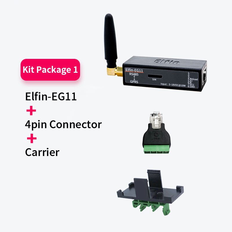 EG11 GPRS serial port server to Ethernet RS485 ModbusTCP serial port (can replace HF2211): kit 2