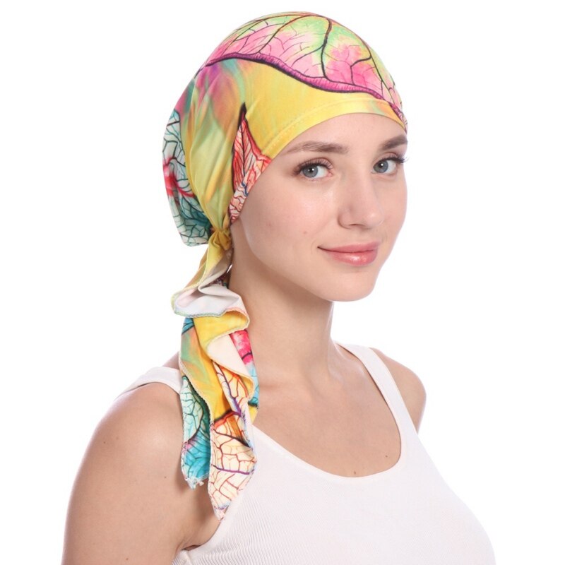Satin Sleep Cap - 2 Pieces Women Hair Bonnet Elastic Wide Band Hat