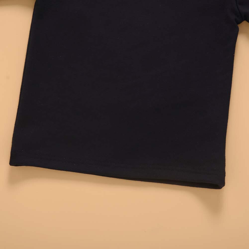 Blusa negra de manga larga para niños y niñas, Camisa lisa y negra con cuello de tortuga, ropa de de 1 a 6 años para otoño,
