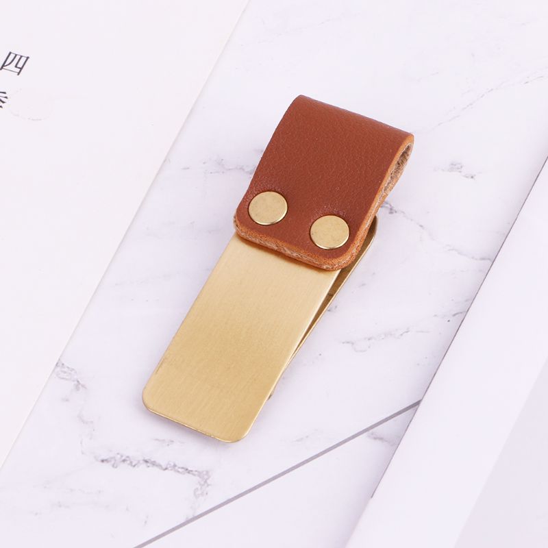 Porte-crayon en cuir fait à la main, porte-stylo en acier inoxydable, Clip pour Journal, carnet de notes, dossier en papier, accessoires de bureau