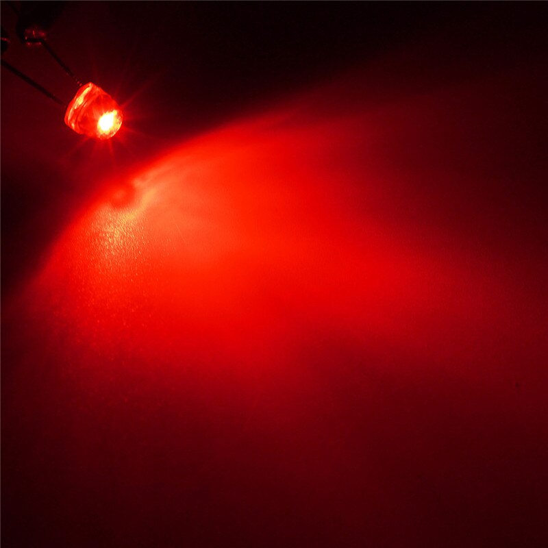 100Pcs 5mm LED Diode DIY Kit White Yellow Red Blue Green Purple Straw Hat LED Wide Angle Light Emitting Diodes Water Clear: Red