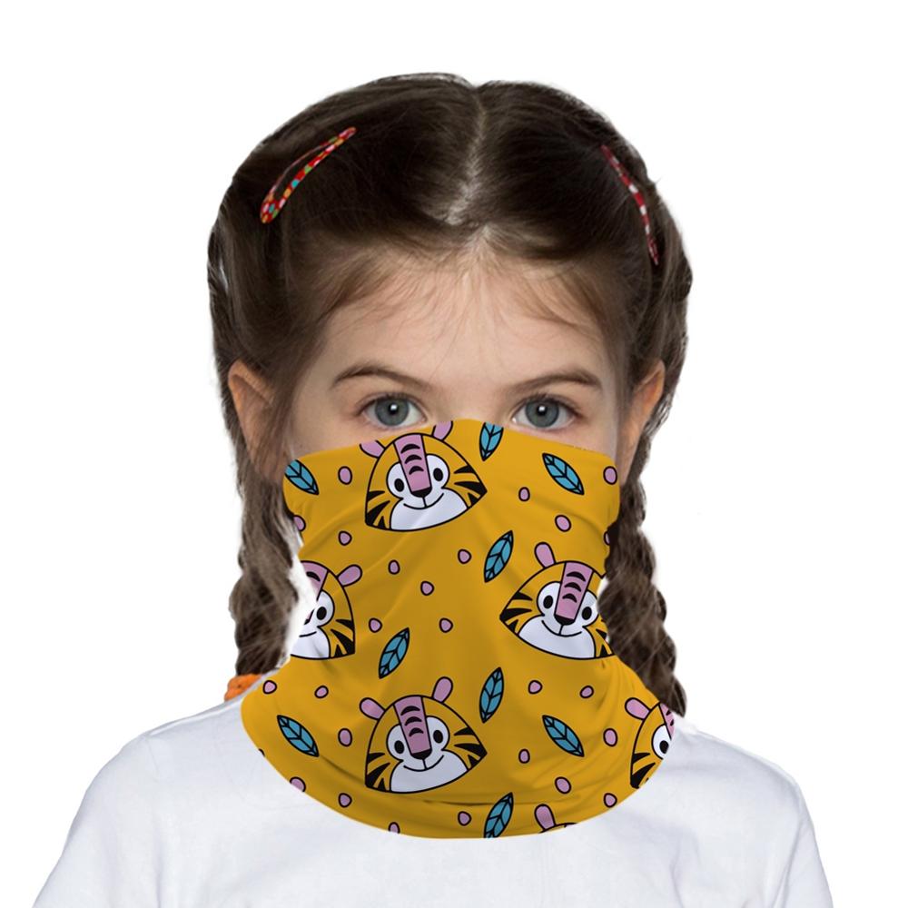 Tecknad tiger barn huvud/ansikte/mask hals bandana halsduk dubbel användning magic tub huvudduk cykling sport huvudbonad turban balaclava: H