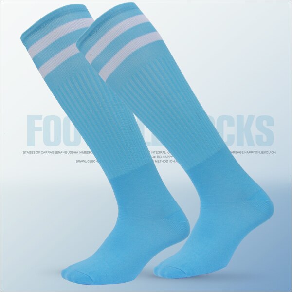 Brothock figli Adulti di calcio calze Da Uomo calze sezione sottile skid calze di formazione di estate al ginocchio calzini cheer leader calzini: Sky blue / adult size 39-45