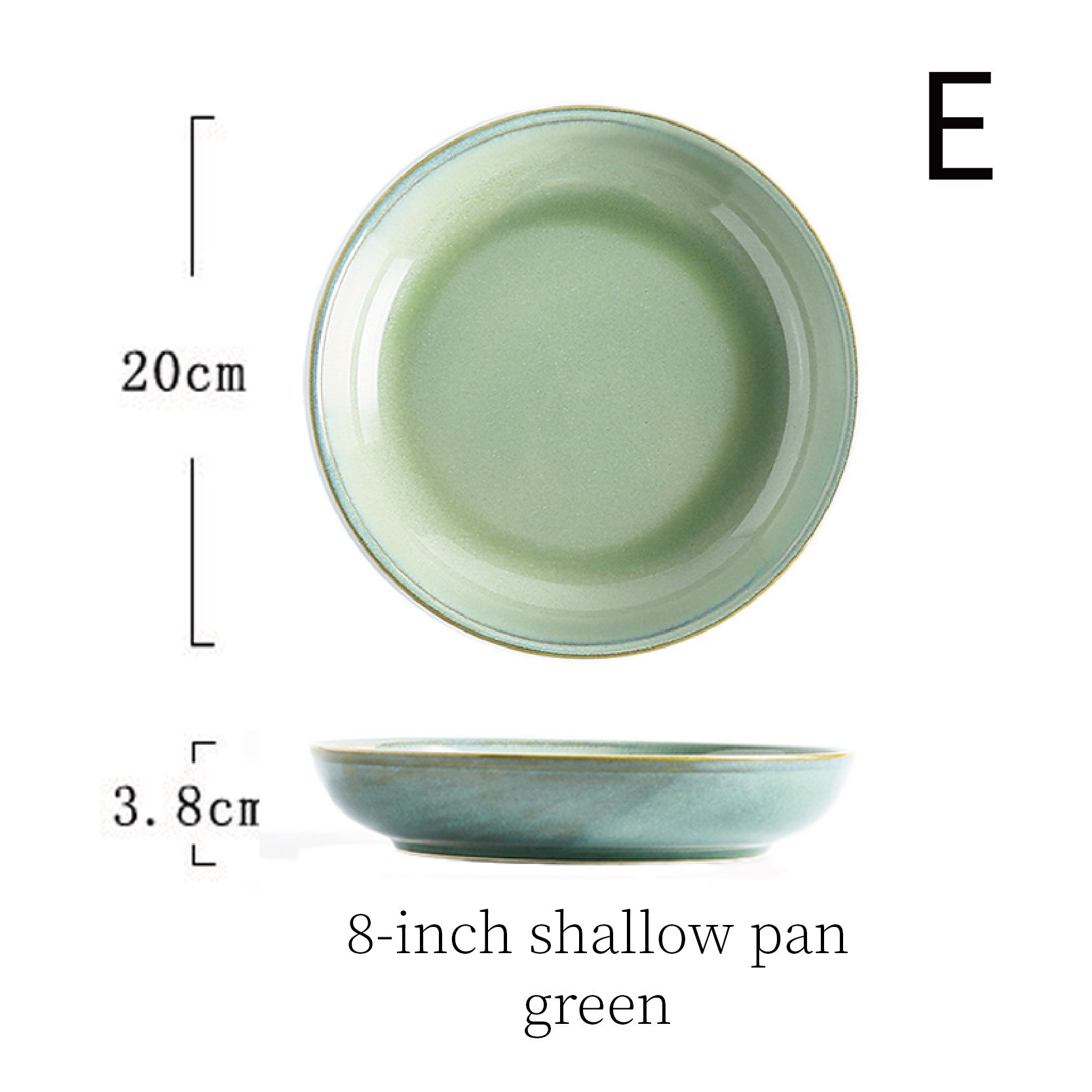 Nordic ceramic plates Restaurant kitchen food Salad dessert steak Dish Plate Gradient blue Round Salad Platter Dish Dinnerware: E