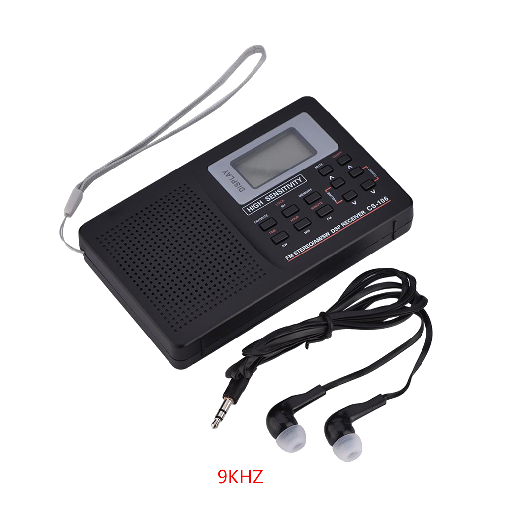 Mini récepteur Radio FM/AM/SW/LW/TV pleine bande réveil Portable fonction mémoire numérique Radio récepteur Radio 10/9KHz: 9 KHz