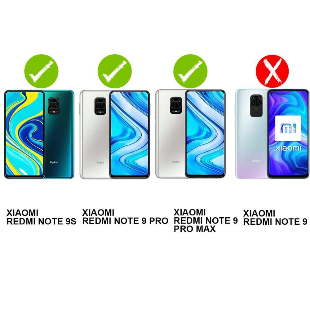 Compatibile con Xiaomi Redmi Nota 9S/Nota 9 pro / Max trasparente di caso + Protezione dello schermo di vetro a specchio pieno 3d pieno di colla