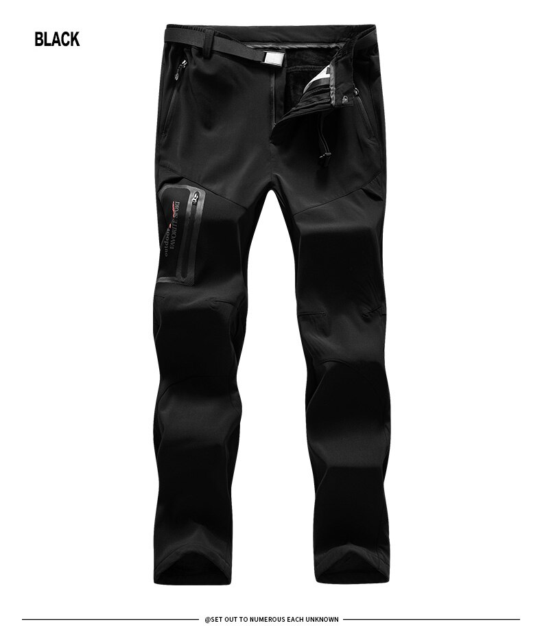 Mountainskin Winter Men&#39;s Pants Windproof Outdoor Sports Water Repellent Camping HikingTrekking Breathable Male Trousers VA883: Men Black / Asian Size 4XL