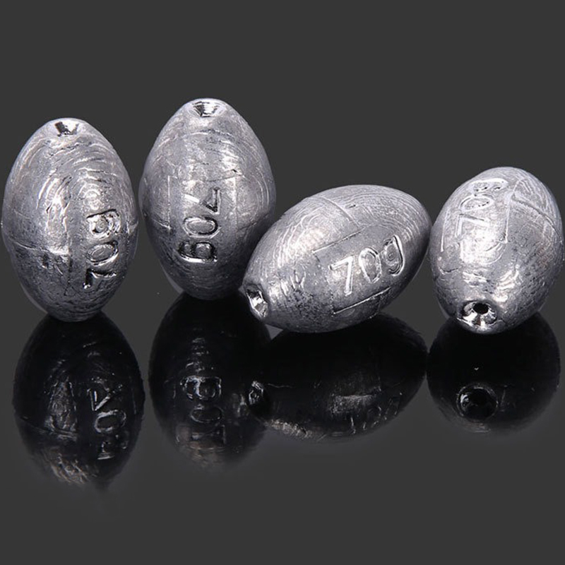 5 Stuks 2G-30G Visgewicht Zinklood Vissen Olijf Vorm Rig Zinkers Vissen Gewichten Split Shot Gootsteen Visgerei Accessoire
