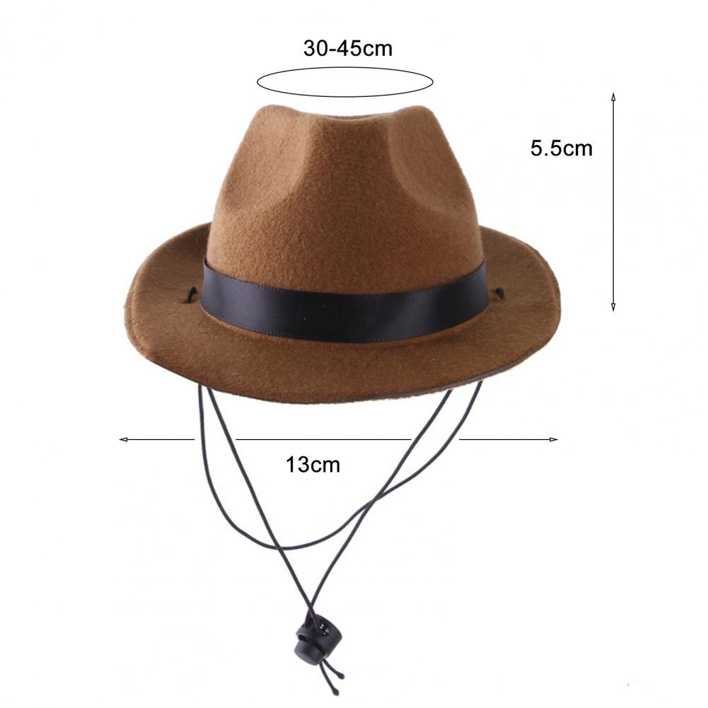 Dog Cowboy Hat with Adjustable Rope Photo Prop Pet Halloween Christmas Street Hat Dog Accessories