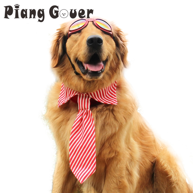 Mode Hond Tie Gestreepte Afdrukken Grote Honden Stropdas Voor Grote Hond Golden Retriever