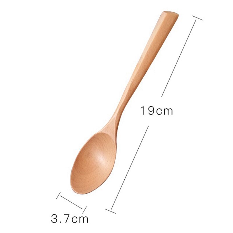 Træskeer sæt 6 stykke naturligt træ redskaber håndlavet træske til at spise pasta middag, te, salat desserter og så videre