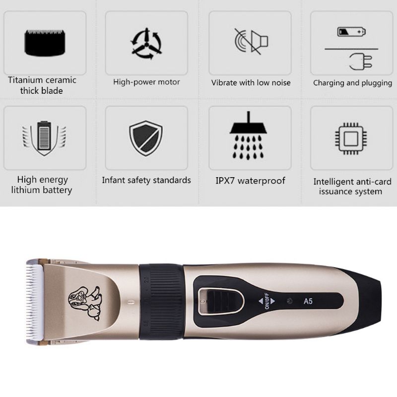 Elektrische tondeuse voor huisdieren, hondentrimmer, trimset voor kappers, oplaadbare draadloze tondeuse