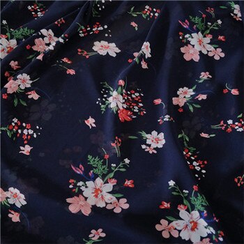 Super blødt printet chiffon stof kunstige gamle kostume kjole nederdel tøj stof: Hvid