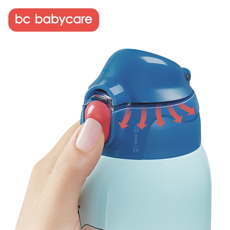 Bc babycare 600ml 3 in 1 baby vacuüm tuitbeker draagbare pers rietje waterfles lekvrije geïsoleerde roestvrijstalen thermosbeker