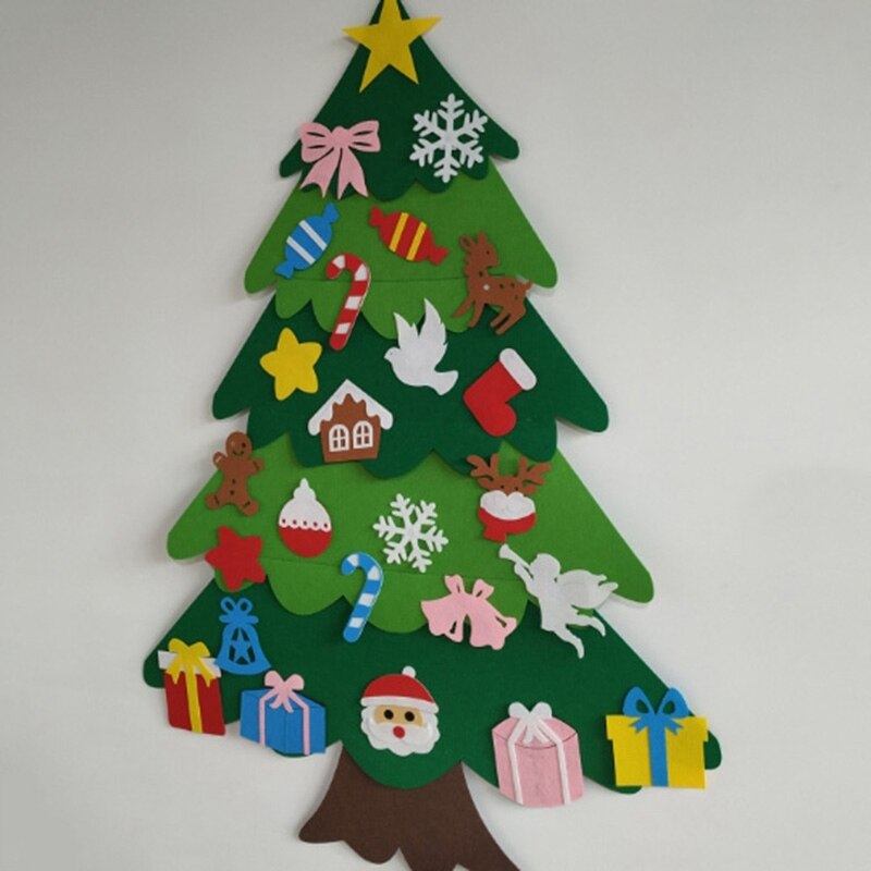 Felt Christmas Tree for Kids 3.2Ft Diy Christmas Tree with Toddlers 25Pcs Ornaments for Children Xmas Hanging Hom