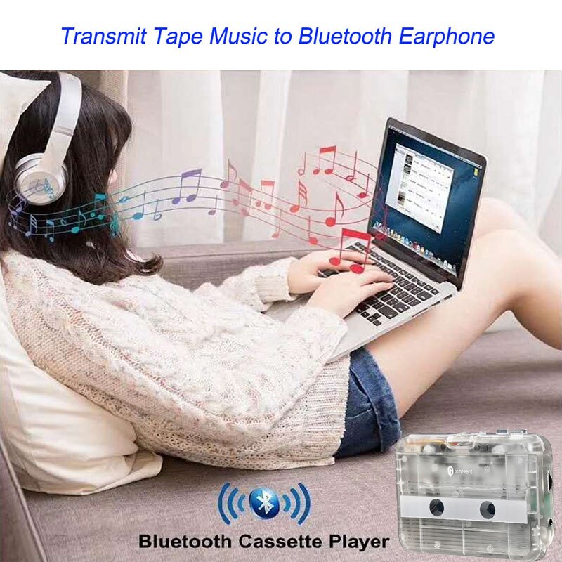 Bluetooth Cassette Player Portable Standalone Cassette Players FM Radio Bluetooth Transmitter Player With Auto-reverse function