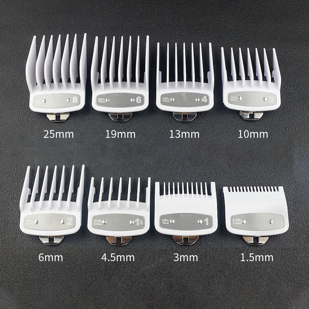 CestoMen 8 Sizes White Hair Clipper Comb Guide Lim... – Grandado