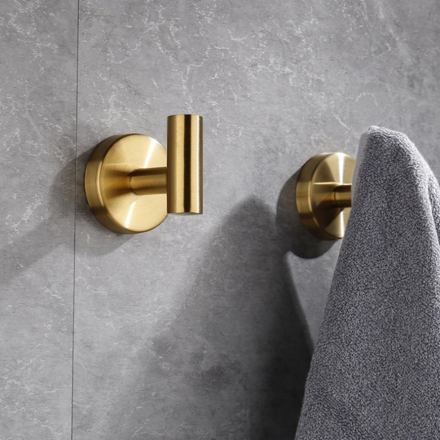 Gancho para toallas de baño, percheros para ropa de pared, perchas montadas en la pared de acero inoxidable, tornillos para colgar toallas/ganchos adhesivos para pared