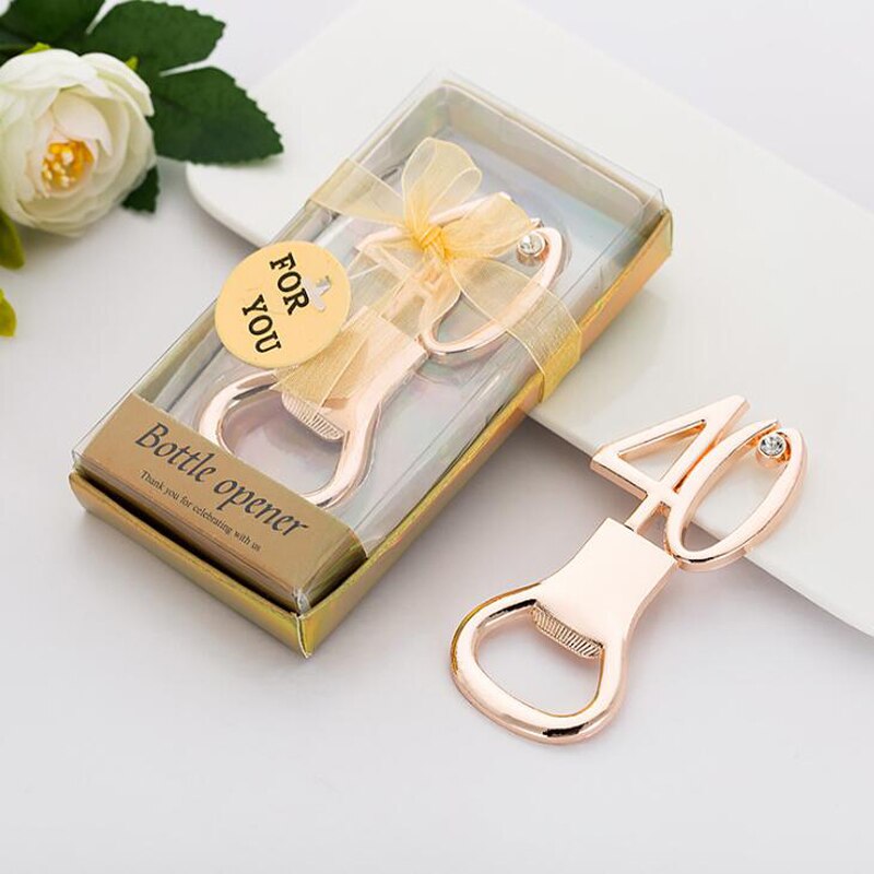 10pcs/lot Wedding Anniversary Party Favors Adult Ceremony Guest Giveaways Birthday Bottle Opener For Party: 40