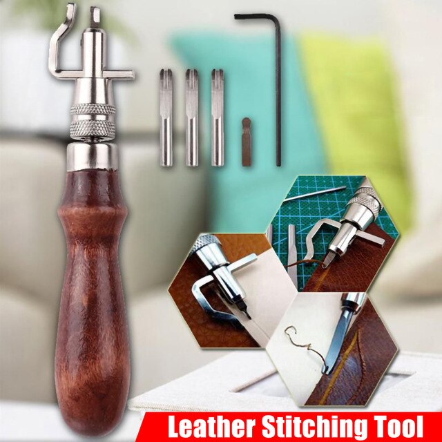 7 In 1 Set Pro Leathercraft Verstelbare Stiksels En Groover Crease Leather Tool Diy Handgemaakte Praktische: Default Title