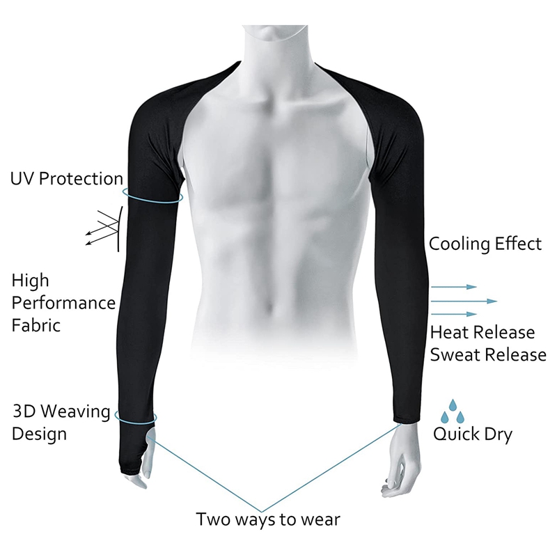 Manchons de bras de refroidissement, 4 pièces, châle de Protection solaire, châle de Golf Anti-UV, manchons de bras avec trou pour les doigts pour le cyclisme