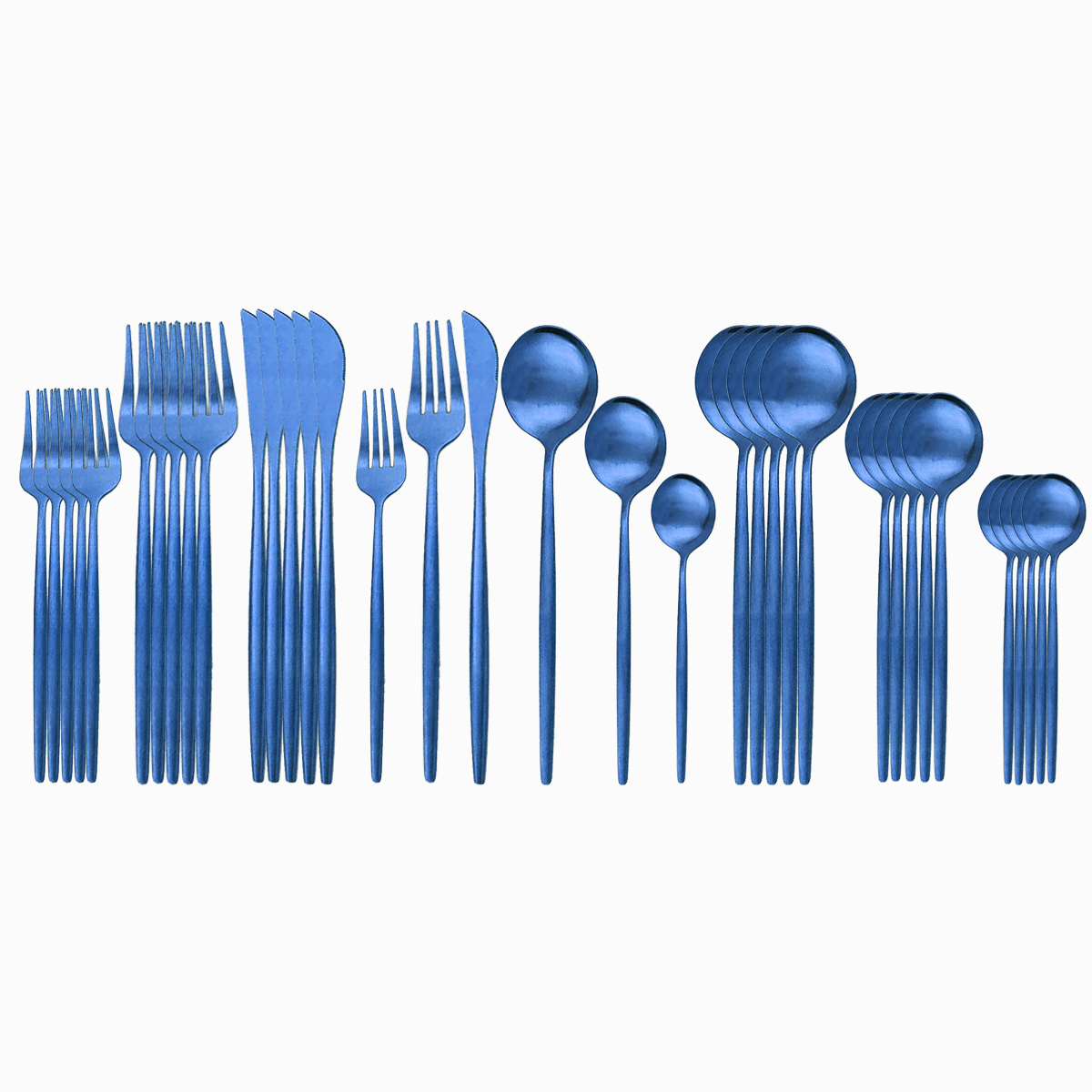 Dinnerware Set 36piece Blue Cutlery Set 18/10 Stainless Steel Dinner Set Knives Dessert Fork Spoon Tableware Kitchen Silverware: Blue